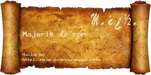 Majerik Áron névjegykártya