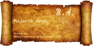Majerik Áron névjegykártya